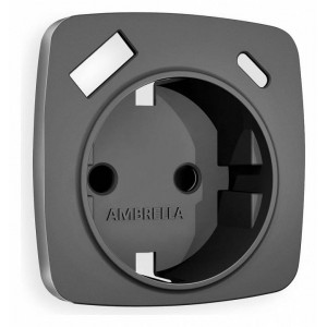 Накладка для розетки с заземлением и со шторками и 2хUSB type A и C Ambrella Volt Quant OP6600