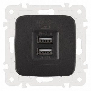 Розетка USB, без рамки Arte Milano am-205 205.46-1.black Розетка USB, без рамки Arte Milano am-205 205.46-1.black