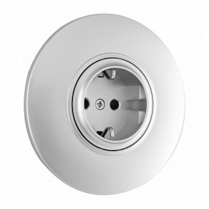 Розетка с заземлением и со шторкой Arte Milano SET08-1 SET08-1-40-1 silver