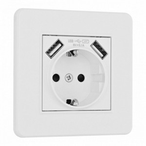 Розетка с заземлением и со шторкой и 2хUSB Arte Milano SET16-1 SET16-1-47-1 white Розетка с заземлением и со шторкой и 2хUSB Arte Milano SET16-1 SET16-1-47-1 white