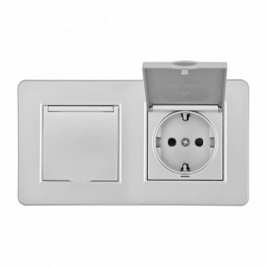 Розетка с заземлением и шторкой, с крышкой Arte Milano SET16-2 SET16-2-41-1x2 silver Розетка с заземлением и шторкой, с крышкой Arte Milano SET16-2 SET16-2-41-1x2 silver