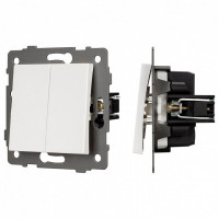 Выключатель проходной двухклавишный без рамки Arlight SWT 049892