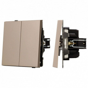 Выключатель двухклавишный без рамки Arlight SWT 054061 Выключатель двухклавишный без рамки Arlight SWT 054061