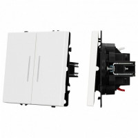 Выключатель проходной двухклавишный без рамки Arlight SWT 054240