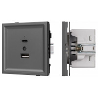Розетка 2хUSB type A и C без рамки Arlight SCT-TENDO 054538