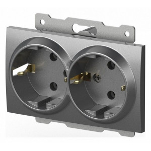 Розетка двойная с заземлением, без рамки Elbi Eleсtriс Zena Vega 609-011000-907