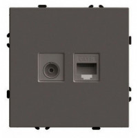 ТВ-розетка и розетка Ethernet RJ-45 без рамки Stekker Эмили 49924