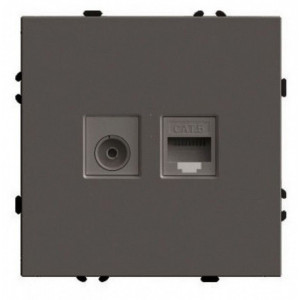 ТВ-розетка и розетка Ethernet RJ-45 без рамки Stekker Эмили 49924 ТВ-розетка и розетка Ethernet RJ-45 без рамки Stekker Эмили 49924