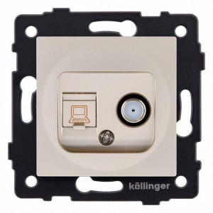 ТВ-розетка и SAT-розетка оконечная без рамки Kollinger REA-014GD ТВ-розетка и SAT-розетка оконечная без рамки Kollinger REA-014GD