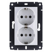 Розетка двойная с заземлением, без рамки Kollinger  REA-032WH