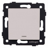 Выключатель одноклавишный с подсветкой без рамки Kollinger  REA-S-002CM