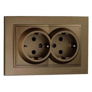 Розетка двойная с заземлением Mono Electric Despina 102-232304-120 Розетка двойная с заземлением Mono Electric Despina 102-232304-120