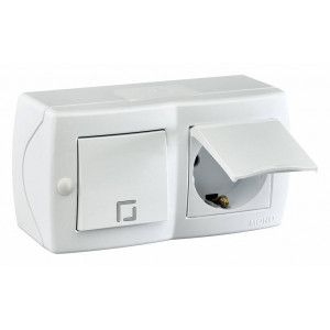 Блок с розеткой и выключателем Mono Electric Octans IP20 104-010101-183 Блок с розеткой и выключателем Mono Electric Octans IP20 104-010101-183