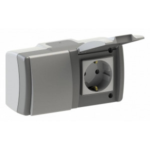 Блок с розеткой и выключателем Mono Electric Octans IP54 154-020001-180 Блок с розеткой и выключателем Mono Electric Octans IP54 154-020001-180
