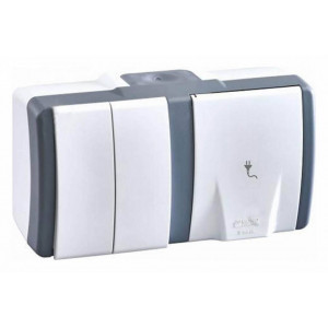 Блок с розеткой и выключателем Mono Electric Octans IP54 154-020001-182 Блок с розеткой и выключателем Mono Electric Octans IP54 154-020001-182