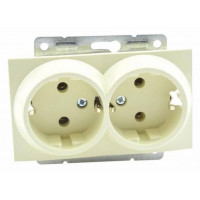 Розетка двойная с заземлением, без рамки Mono Electric Despina / Larissa 500-001704-120