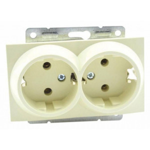 Розетка двойная с заземлением, без рамки Mono Electric Despina / Larissa 500-001704-120 Розетка двойная с заземлением, без рамки Mono Electric Despina / Larissa 500-001704-120