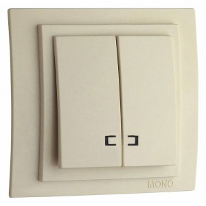 Выключатель двухклавишный с подсветкой без рамки Mono Electric Despina / Larissa 500-001725-103 Выключатель двухклавишный с подсветкой без рамки Mono Electric Despina / Larissa 500-001725-103