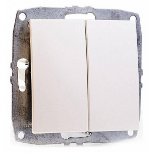 Выключатель двухклавишный без рамки Mono Electric Despina / Larissa 500-002525-102 Выключатель двухклавишный без рамки Mono Electric Despina / Larissa 500-002525-102