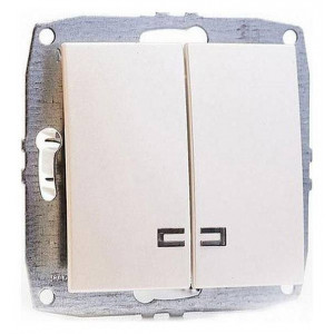 Выключатель двухклавишный с подсветкой без рамки Mono Electric Despina / Larissa 500-002525-103 Выключатель двухклавишный с подсветкой без рамки Mono Electric Despina / Larissa 500-002525-103