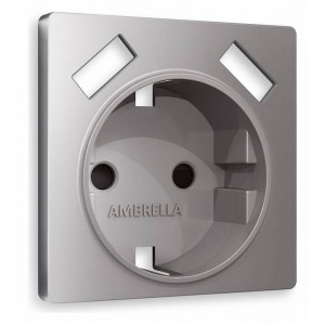 Накладка для розетки с заземлением и со шторками и 2хUSB type A Ambrella Volt Quant AP5090 Накладка для розетки с заземлением и со шторками и 2хUSB type A Ambrella Volt Quant AP5090