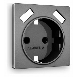 Накладка для розетки с заземлением и со шторками и 2хUSB type A Ambrella Volt Quant AP6590