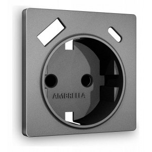 Накладка для розетки с заземлением и со шторками и 2хUSB type A и C Ambrella Volt Quant AP6600
