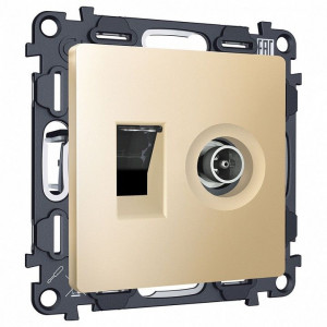 ТВ-розетка и розетка Ethernet RJ-45 без рамки Ambrella Volt ALFA MA612510 ТВ-розетка и розетка Ethernet RJ-45 без рамки Ambrella Volt ALFA MA612510