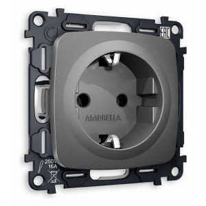 Розетка с заземлением, без рамки Ambrella Volt Quant MO656010