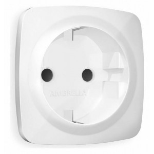 Накладка для розетки с заземлением и со шторками Ambrella Volt Quant OP1070