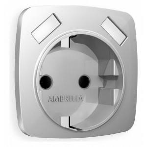 Накладка для розетки с заземлением и со шторками и 2хUSB type A Ambrella Volt Quant OP4090