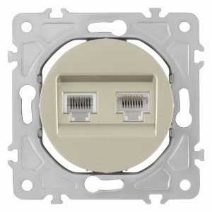 Розетка двойная RJ-11 и Ethernet RJ-45, без рамки Arte Milano am-202 202.44-1.shampan Розетка двойная RJ-11 и Ethernet RJ-45, без рамки Arte Milano am-202 202.44-1.shampan