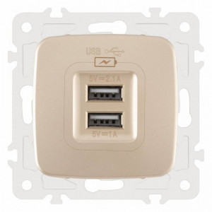 Розетка USB, без рамки Arte Milano am-205 205.46-1.shampan Розетка USB, без рамки Arte Milano am-205 205.46-1.shampan