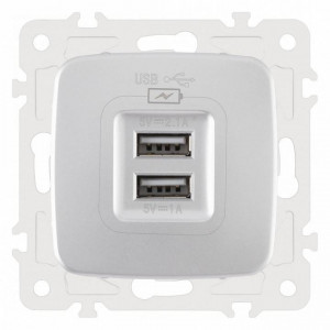 Розетка USB, без рамки Arte Milano am-205 205.46-1.silver Розетка USB, без рамки Arte Milano am-205 205.46-1.silver