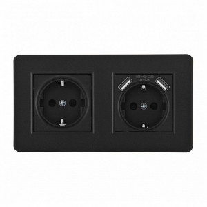 Розетка с заземлением и со шторкой и 2хUSB Arte Milano SET16-2 SET16-2-47-1-40-1 black Розетка с заземлением и со шторкой и 2хUSB Arte Milano SET16-2 SET16-2-47-1-40-1 black