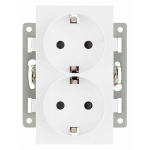 Розетка двойная с заземлением и со шторкой, без рамки Arlight SCT 043764 Розетка двойная с заземлением и со шторкой, без рамки Arlight SCT 043764