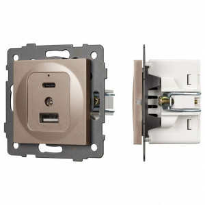 Механизм розетки 2хUSB type A и C Arlight SCT 049841