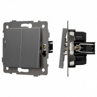 Выключатель проходной двухклавишный без рамки Arlight SWT 049894