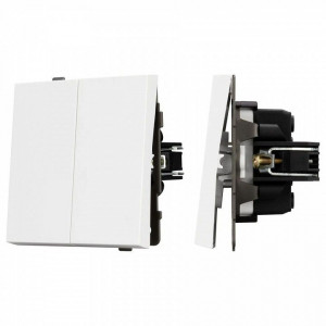 Выключатель проходной двухклавишный без рамки Arlight SWT 054066