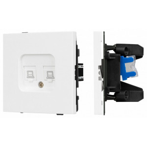 Розетка двойная Ethernet RJ-45 и со шторками, без рамки Arlight SCT-TENDO 054100 Розетка двойная Ethernet RJ-45 и со шторками, без рамки Arlight SCT-TENDO 054100