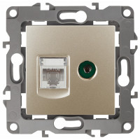 ТВ-розетка и розетка Ethernet RJ-45 без рамки Эра Эра 12 12-3110-04