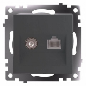 ТВ-розетка и розетка Ethernet RJ-45 без рамки Stekker Катрин 49417 ТВ-розетка и розетка Ethernet RJ-45 без рамки Stekker Катрин 49417