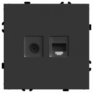 ТВ-розетка и розетка Ethernet RJ-45 без рамки Stekker RST00-5106-05 49846 ТВ-розетка и розетка Ethernet RJ-45 без рамки Stekker RST00-5106-05 49846