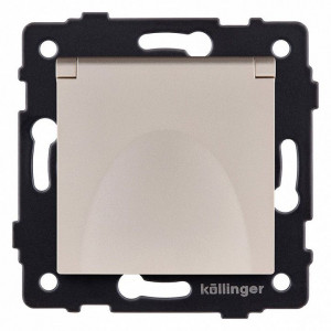 Розетка с заземлением с крышкой, без рамки Kollinger REA-006GD Розетка с заземлением с крышкой, без рамки Kollinger REA-006GD