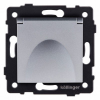 Розетка с заземлением с крышкой, без рамки Kollinger  REA-006GY