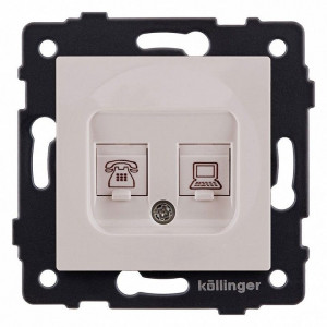 Розетка двойная RJ-11 и Ethernet RJ-45, без рамки Kollinger REA-011CM Розетка двойная RJ-11 и Ethernet RJ-45, без рамки Kollinger REA-011CM