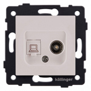 ТВ-розетка и розетка Ethernet RJ-45 без рамки Kollinger REA-021CM ТВ-розетка и розетка Ethernet RJ-45 без рамки Kollinger REA-021CM