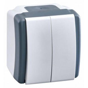 Выключатель двухклавишный влагозащищенный Mono Electric Octans IP54 154-020001-102 Выключатель двухклавишный влагозащищенный Mono Electric Octans IP54 154-020001-102