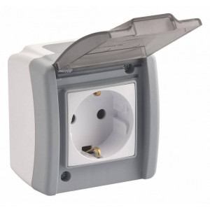 Розетка влагозащищенная с заземлением и крышкой Mono Electric Octans IP54 154-020007-117 Розетка влагозащищенная с заземлением и крышкой Mono Electric Octans IP54 154-020007-117