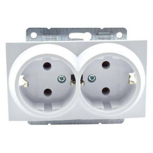 Розетка двойная с заземлением, без рамки Mono Electric Despina / Larissa 500-000104-120 Розетка двойная с заземлением, без рамки Mono Electric Despina / Larissa 500-000104-120